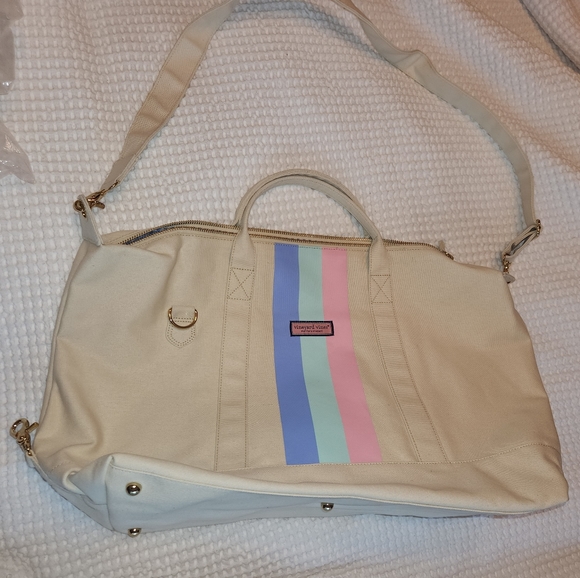 NWT Vineyard Vines Tri Stripe Weekender Canvas LG Bag *Retired* - Picture 2 of 9